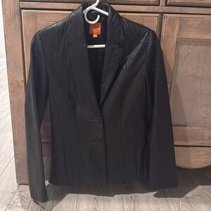 Anonymous John Carlisle black leather jacket size XS